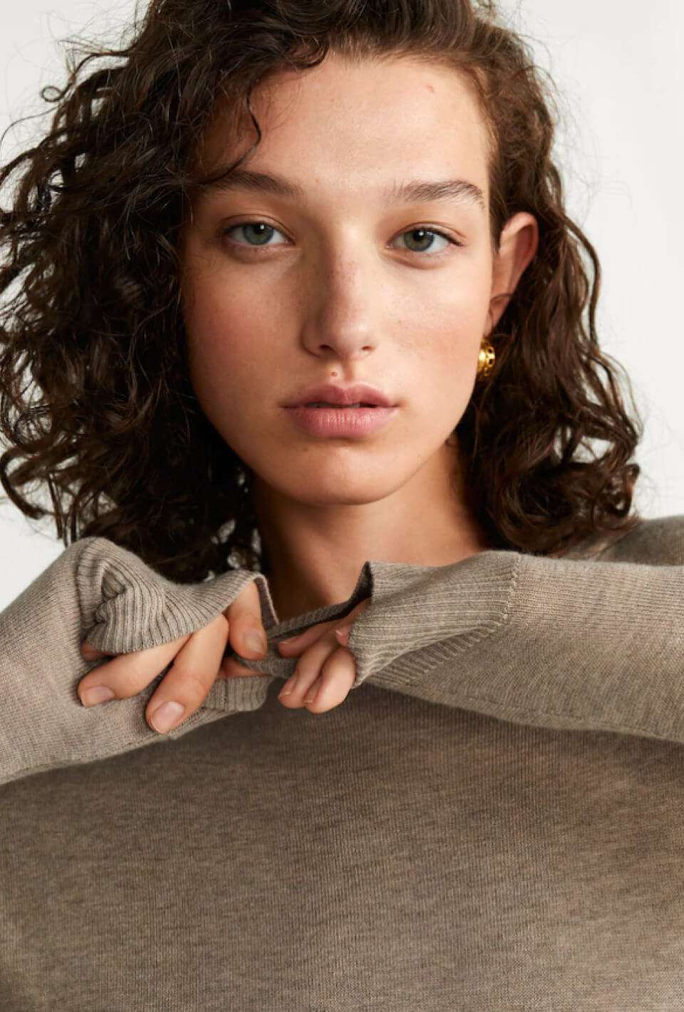 Beige Knitted Sweater