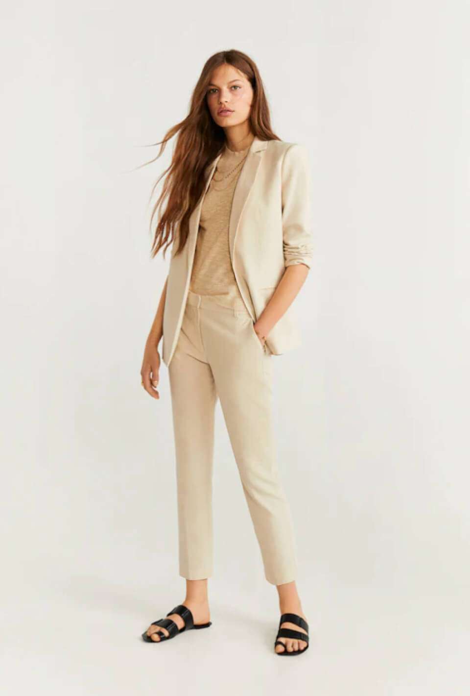 Straight Linen Blazer